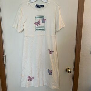Vintage Bizzit Modest butterfly dress with tie back large